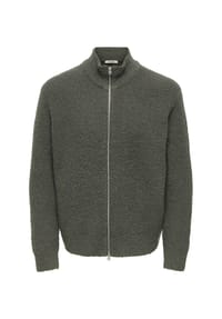 ONLY & SONS - Strickjacke, Stehkragen, für Herren - 300541 BELUGA