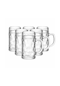 VAN WELL - Bierkrüge geeicht München 0,5 Liter 6er Set transparent - transparent
