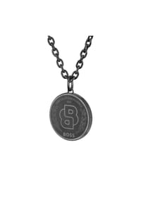 BOSS DOUBLE B COIN - Herren Kette mit Anhänger, Edelstahl - SCHWARZ