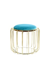 Kayoom - Beistelltisch Pouf Comfortable 110 - türkis - gold