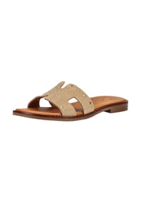 Oh! my Sandals® - Leder Pantoletten - Hellbraun