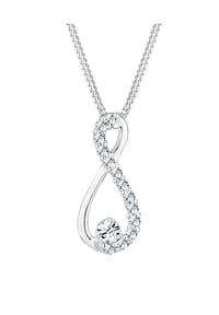 elli. - Halskette Infinity Unendlichkeit Silber, Mit Kristallen Von Swarovski® - Silber