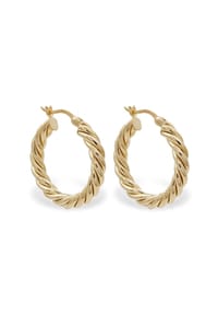 Fiocco JEWELRY - Twisted Creolen, 925 Sterling Silber - gelbgold