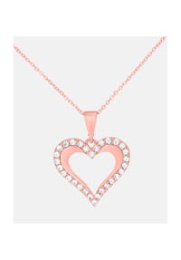 VANLERÉ - Kette mit Anhänger, mit Zirkonia, 375 Roségold - rose gold