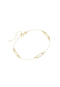 Luigi Merano® - Armband mit länglichen Gliedern, Zirkonia Steinen, Gold 375 - gold