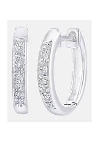 Diamant L'eternel - Creolen, mit 0.06 ct Diamant, 375 Weißgold - white gold