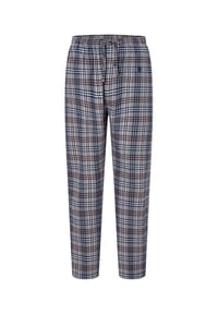 El Búho NOCTURNO® - Lange Premium-Schlafanzughose für Herren, Flanell, kariert - grau