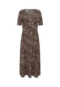 zero - Midikleid mit Animalprint - Beige/Black