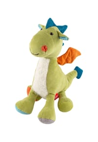 sigikid® - Kuscheltier Drache Patchwork Sweety , für Babys und Kinder - grün/orange/blau