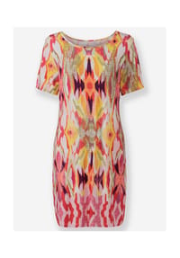 heine - Jersey-Kleid - orange-pink-bedruckt