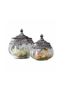 LOBERON Glasdosen 2er Set Madelon klar/silber - Dosen - klar/silber