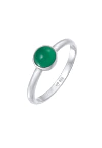 elli. PREMIUM - Ring Achat Edelstein Solitär 925 Silber Rhodiniert - Gold