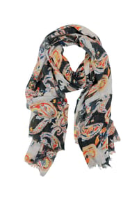 collezione alessandro® - Luxus Schal Kaschmir Paisley aus softem Kaschmir-Mix - schwarz