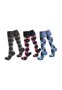 normani® - 3 Paar Kniestrümpfe Karo - Farbset 1
