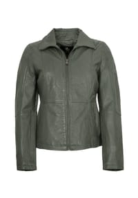 OTTO KERN - Damen Lederjacke Lammnappa grau-olive - grau-olive