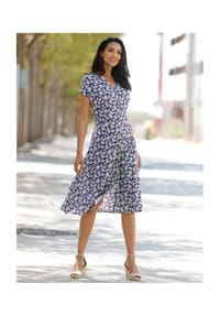 Sieh an! - Druck-Kleid - marine-weiß-bedruckt