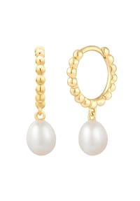 GLANZSTÜCKE MÜNCHEN - Damen Ohrringe aus 925/- Sterling Silber in Gelbgold mit Süßwasser-Zuchtperle - gelbgold