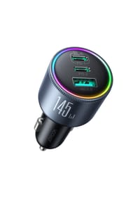 COFI - Joyroom JR-CCN07 Autoladegerät 145W mit 2× USB-C, USB-A und - Dunkelgrau 7 x 3 x 3 cm