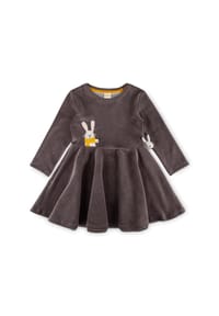 sigikid® - Velours-Kleid Schneehase ,  für Kinder - grau