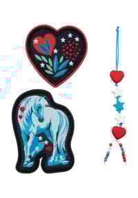 Scout® - Wechselbutton "White Unicorn", 3er-Set - SCHWARZ/BLAU/ROT