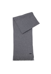 BOSS - Herren Schal, Schurwolle - Albas, Strickschal, Fransen, 170x25cm, One Size - Beige
