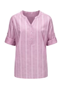 Sieh an! - Schlupfbluse - fuchsia-ecru-gestreift