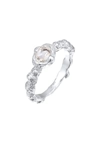 HAZE & GLORY - Ring Topas Weiß 925 Sterling Silber - Swirly - Silber