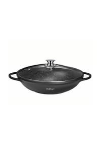 Cheffinger - Cheffinger WOK Wokpfanne Woktopf Induktion 40cm Aluguss mit Deckel - Schwarz OneSize