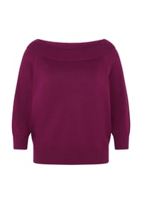 zero - Strickpullover mit Carmenausschnitt - Magenta Purple
