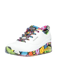 SKECHERS® - Lederimitat Sneaker UNO BRITTO LANDSCAPE - Weiß Kombi