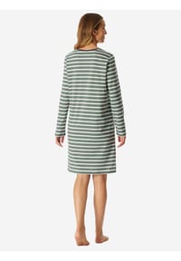 Schiesser Pigiama Lungo Donna In Cotone 100% – Casual Essentials A Righe Con Maglia A Maniche Lunghe E Pantaloni Tinta Unita – Comodo E Morbido Per Il Riposo