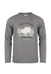 ROADSIGN® australia - Herren Langarmshirt Snowy Mountain Baumwollshirt mit Print - grau