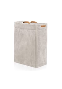 Lycce - Wäschekorb schmal - Cord, faltbarer Wäschesammler, waschbar, formstabil - Beige