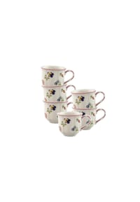 Villeroy & Boch Espressotassen Petite Fleur 80 ml 6er Set weiß - PETITE FLEUR - weiß
