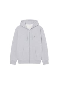 LACOSTE - Herren Sweatjacke mit Kapuze - Zipped Fleece Front Hoodie, Regular Fit - Hellgrau