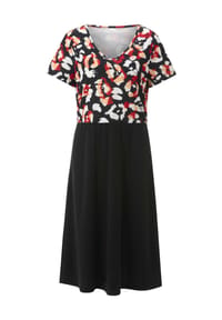Sieh an! - Jersey-Kleid - schwarz-rot-bedruckt