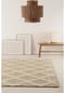 Green Looop Handweb-Teppich Novella - Rauten Design, beige-weiss, Naturfaser, Jute, Wolle, Wohn-Schlafzimmer Bild 9