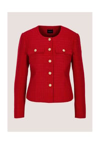 MADELEINE - Couturiger Kurzblazer mit goldfarbenen Knöpfen - rot