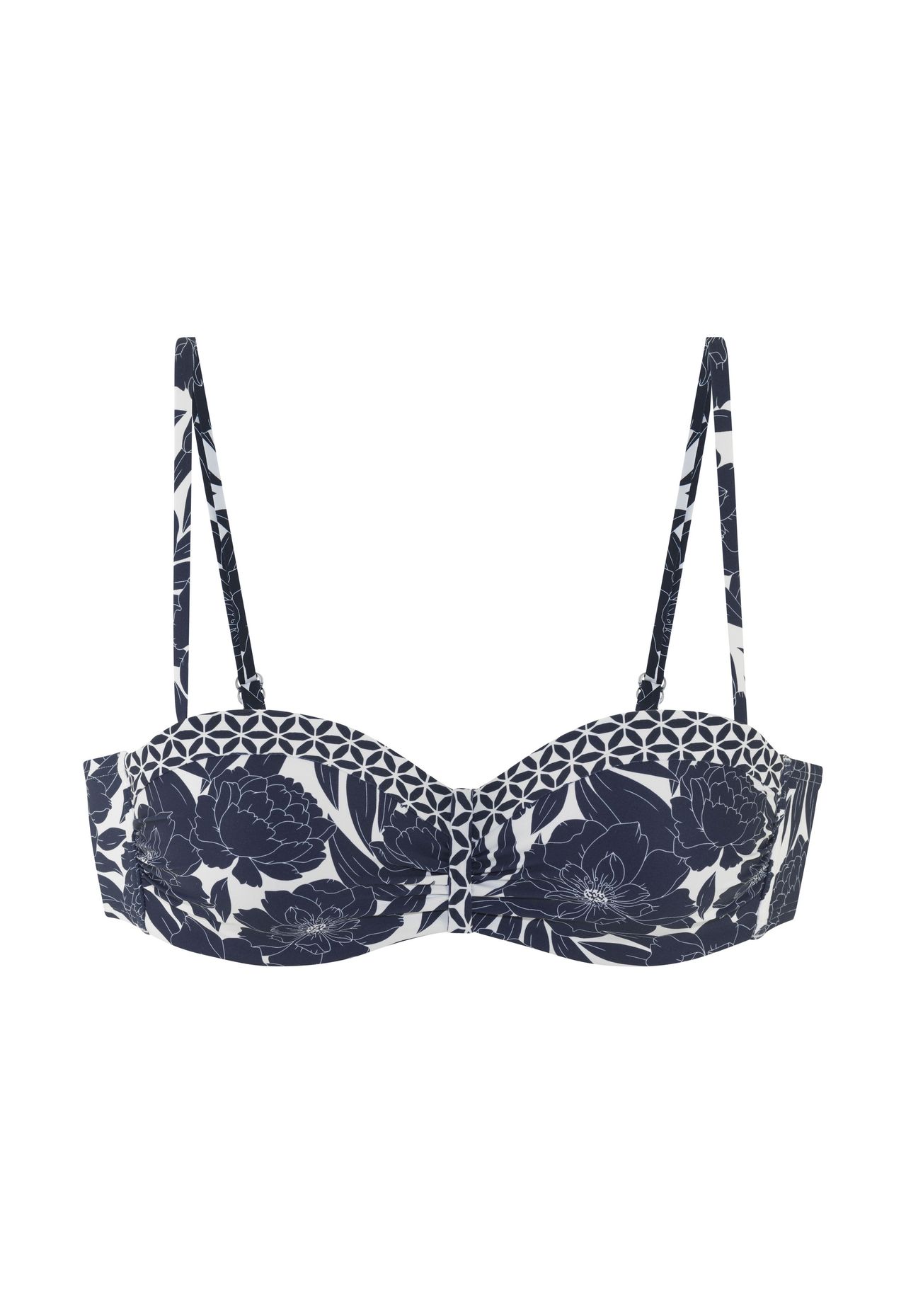 Sunseeker Bandeau-Bikinis-Oberteil Blossom, Abnehmbare TräGer, FüR Damen, Blau, 36 D