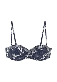 Sunseeker - Bandeau-Bikinis-Oberteil Blossom, abnehmbare Träger, für Damen - NAVY-PRINT 12505