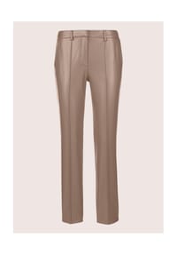 MADELEINE - Kurzgröße: Kunstlederhose mit Biesen - taupe