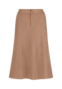 GOLDNER - A-Linienrock mit Teildehnbund - taupe