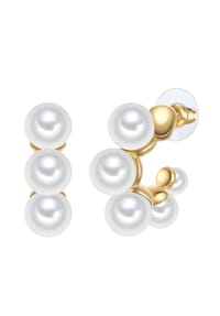 YOKOAMii - Damen Ohrringe aus Metall-Legierung in Gelbgold mit Perle (synth.) - gelbgold