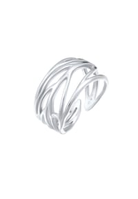elli. - Ring Blatt Ornament Wickelring 925 Silber - Gold