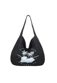 Fritzi aus Preußen Malibu Denim Limited Barbie - Schultertasche Easy Hobo Limited Barbie mit dekorativem Barbie-Print - Denim Blacky
