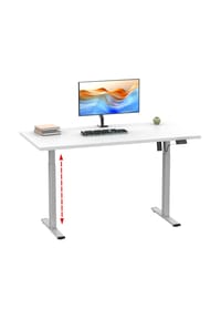 VCM. - Höhenverstellbarer Schreibtisch | stufenlos 71-120 cm elektrisch höhenverstellbar | Computerisch Maße 110x50 | Bürotisch Lona - Schwarz / Anthrazit