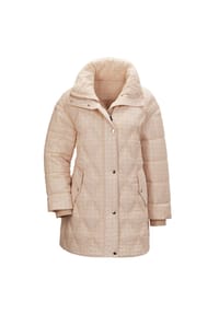 GOLDNER - Kurzgröße:  Steppjacke mit hübschem Flock-Druck - beige