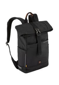 camel active CITY - CITY Rucksack mit Reißverschluss und Überschlag - Schwarz