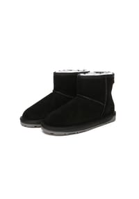 EVERAU® - Damen Mini Classic Stiefel Emu Nappa - BLACK