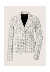 MADELEINE - Tweed-Blazer mit Reverskragen - perlweiß / schwarz / melange